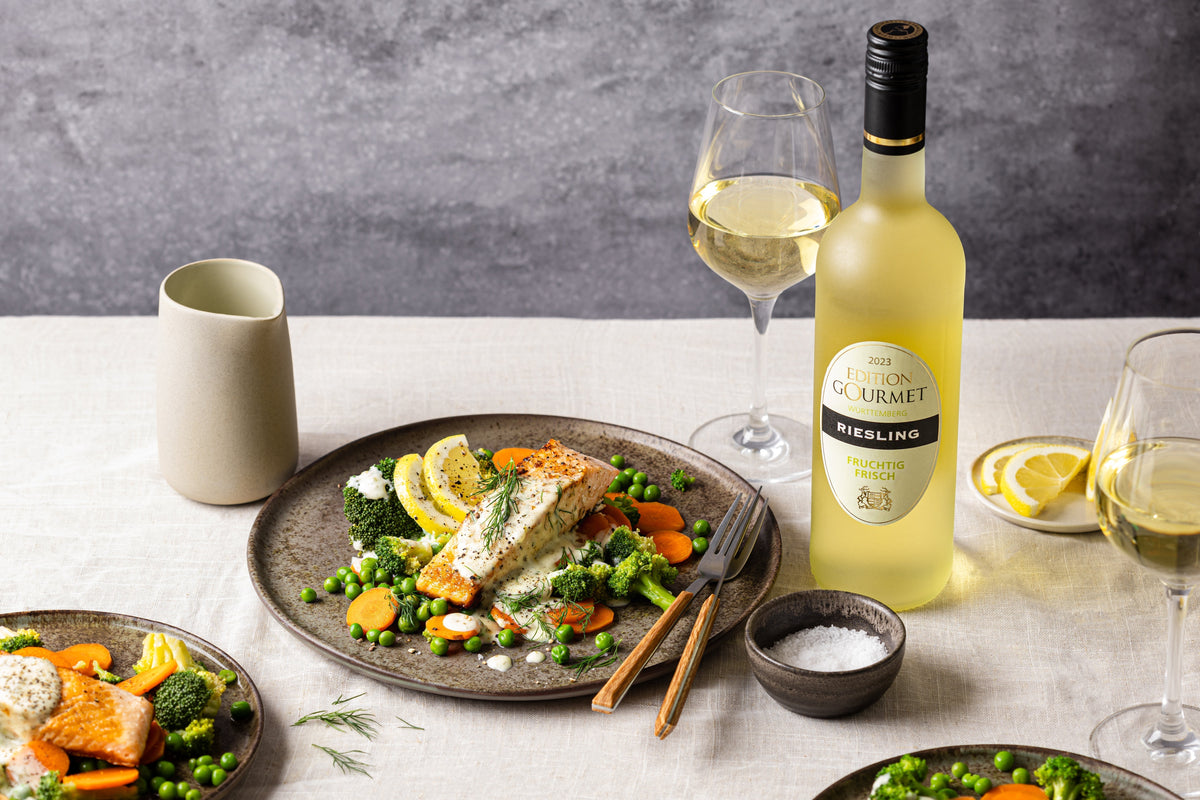Gegrillten Lachs mit passendem Edition Gourmet Riesling von WZG