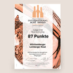 Auszeichnung für den Württemberg Lemberger Rosé aus dem Weinangebot der WZG.