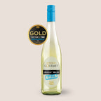 Flasche Edition Gourmet Weißwein entalkoholisiert der WZG mit goldener Wein-Auszeichnung.