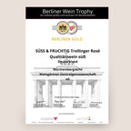 Berliner Wine Trophy Urkunde für prämierten Süss & Fruchtig Trollinger Rosewein der WZG.