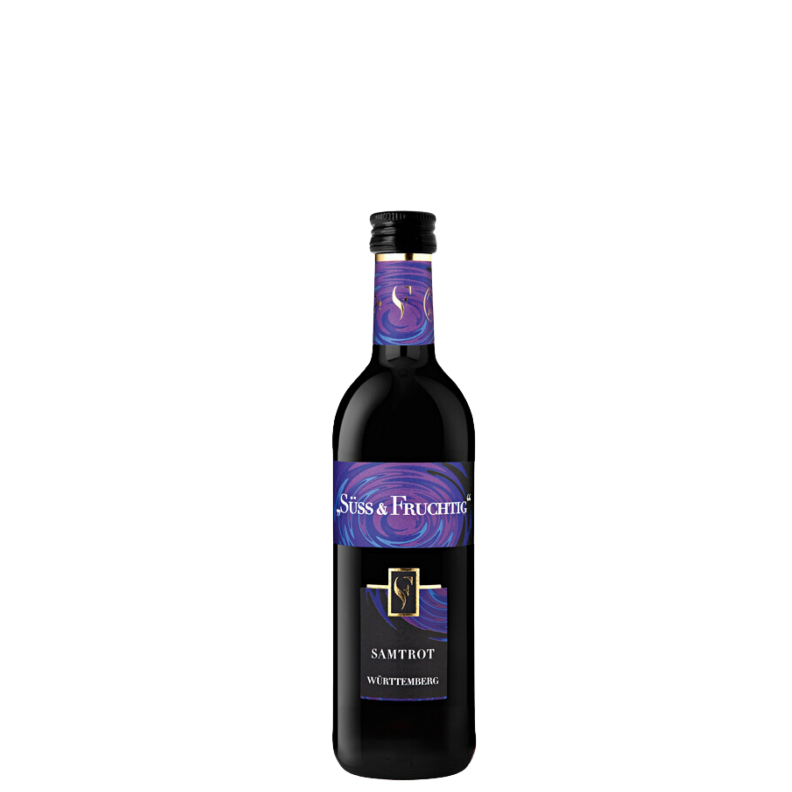 Rotwein Kleinflasche der Sorte Samtrot aus dem WZG Weinshop