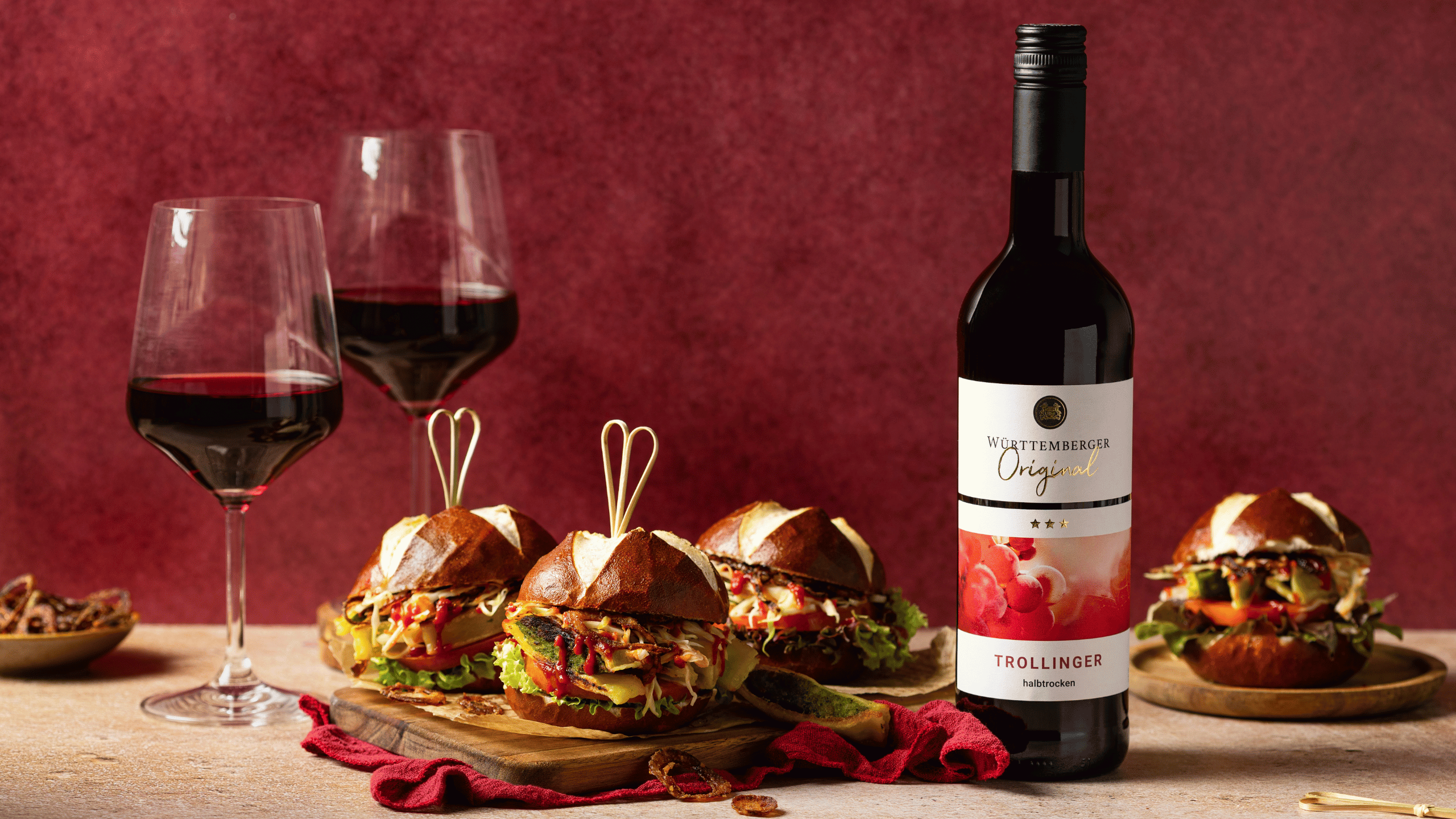 Maultaschengericht zu Trollinger Wein der WZG