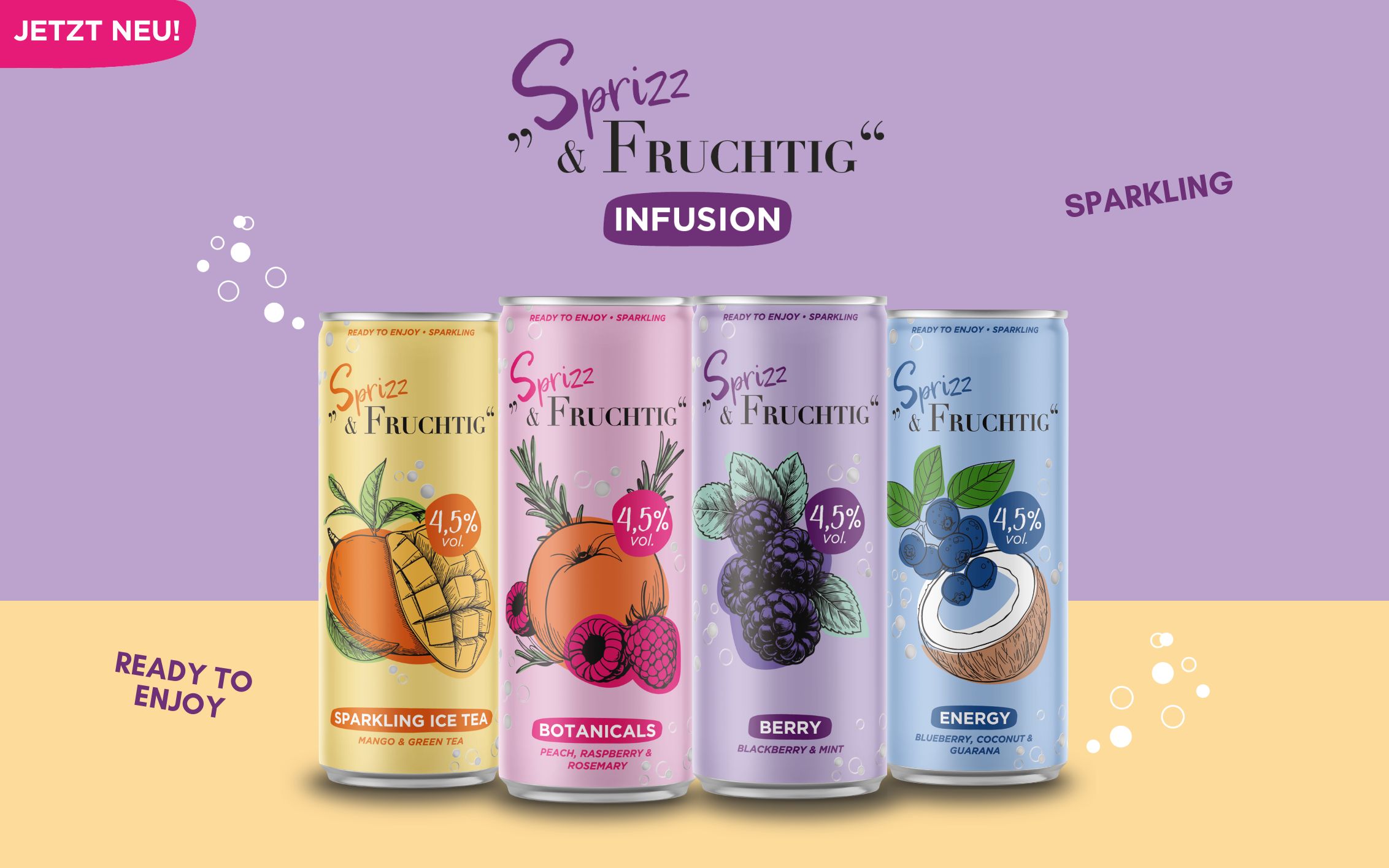 Sprizz & Fruchtig Infusion neue Mixgetränke alle Sorten