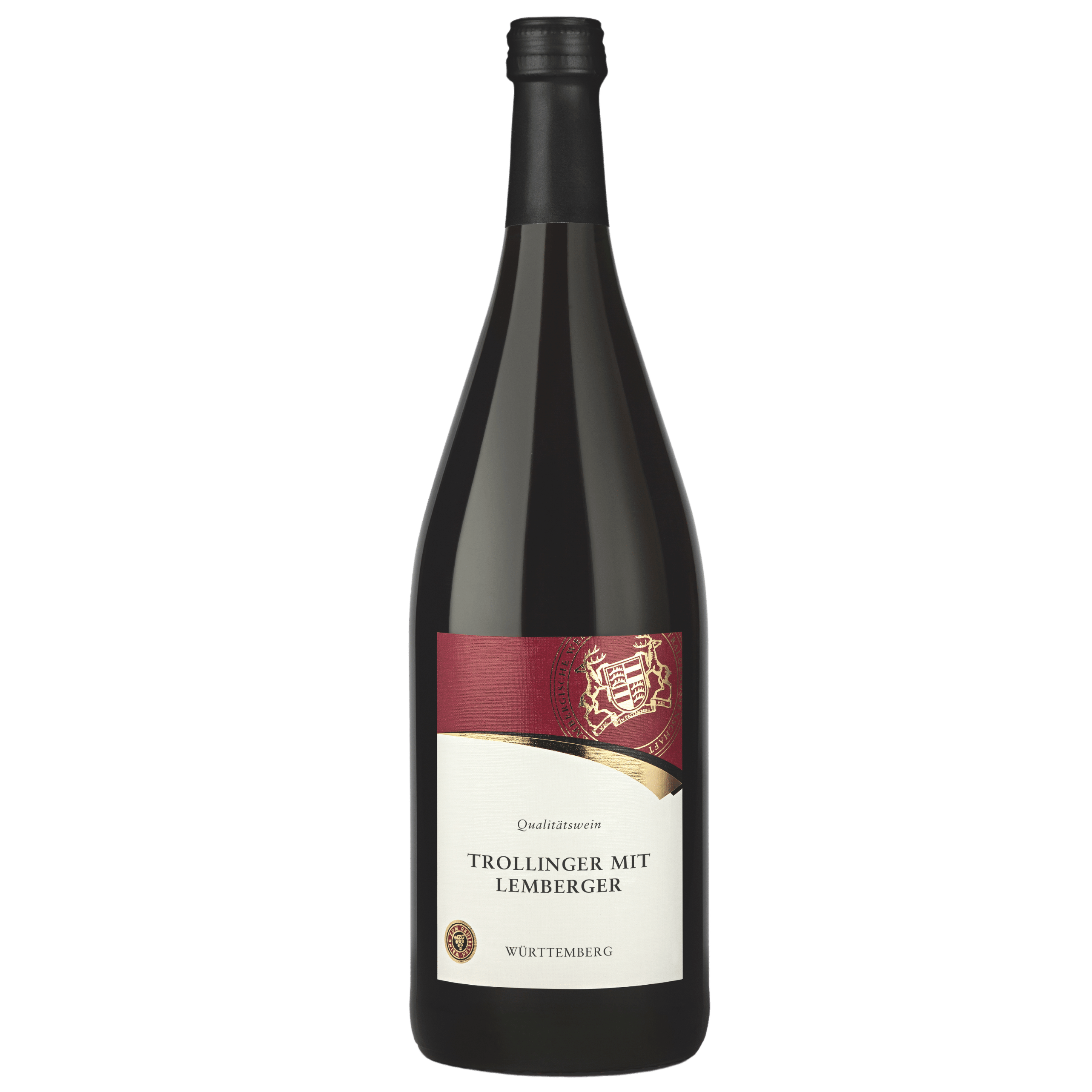 Rotwein Literflasche der Sorte Trollinger mit Lemberger aus dem WZG Weinshop