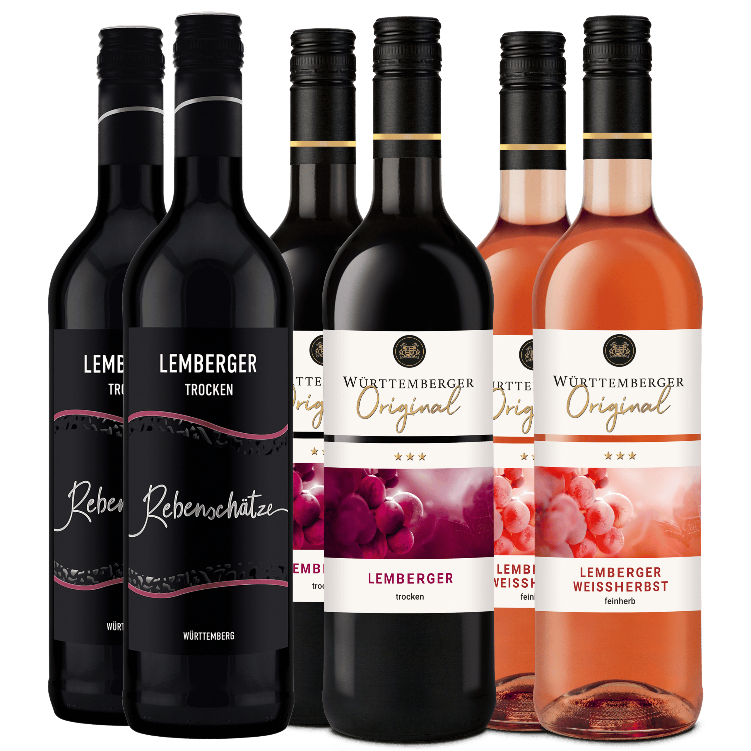 Rotwein-Paket mit 6 Flaschen der Sorte Lemberger aus dem WZG Weinshop