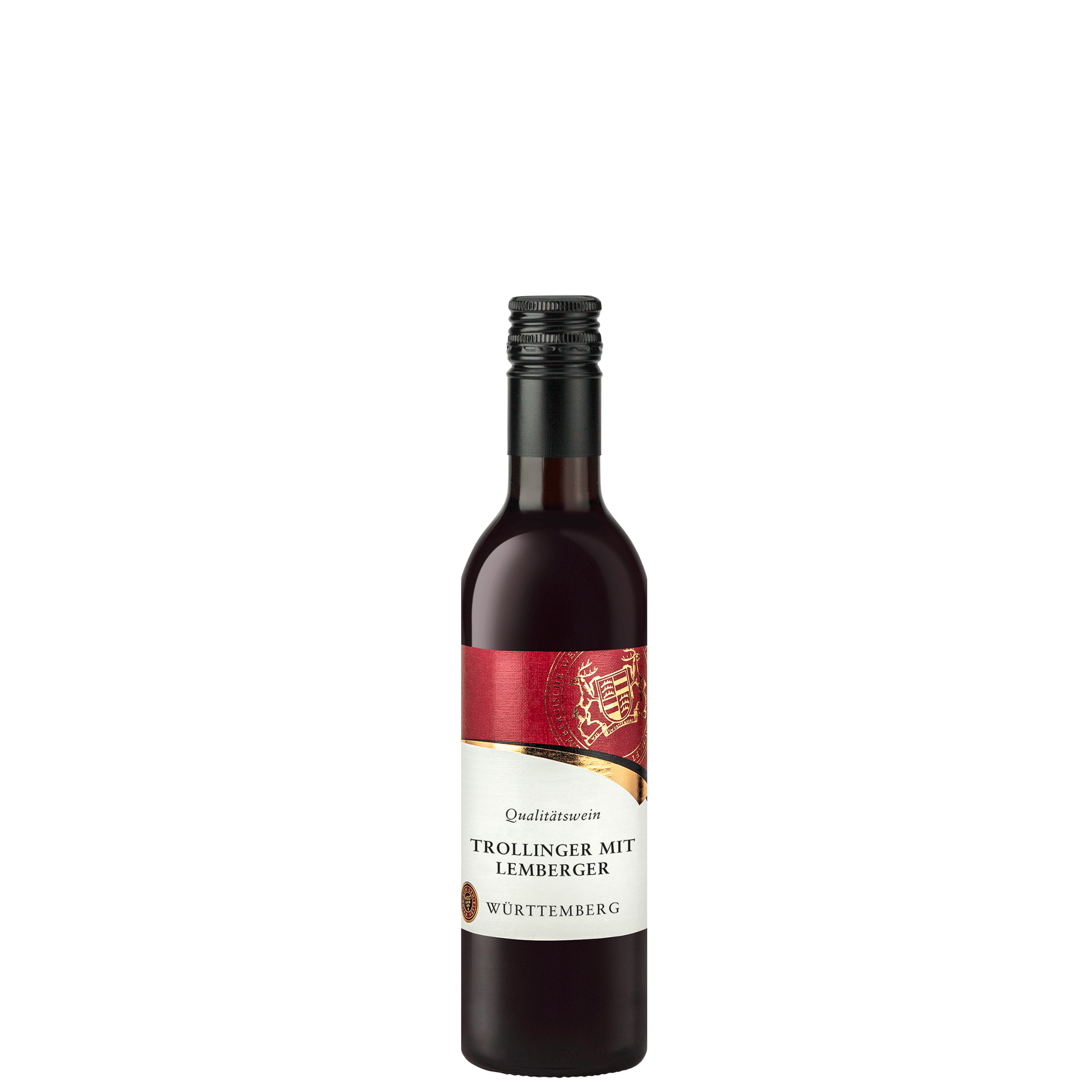 Rotwein Kleinflasche der Sorte Trollinger mit Lemberger aus dem WZG Weinshop
